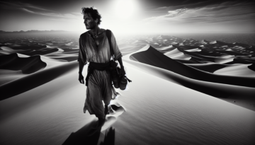 uomo nel deserto
