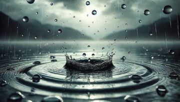 gocce d'acqua creano cerchi sulla superficie di uno specchio d'acqua gocce d'acqua creano cerchi sulla superficie di uno specchio d'acqua