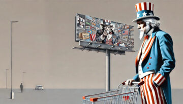 representation of Uncle Sam in a modern consumerism context representation of Uncle Sam in a modern consumerism context